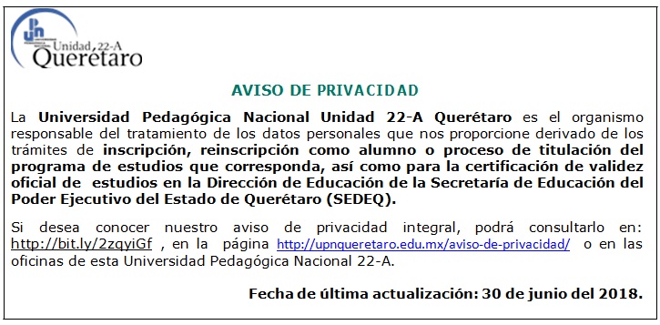 Aviso De Privacidad Universidad Pedagógica Nacional 0594